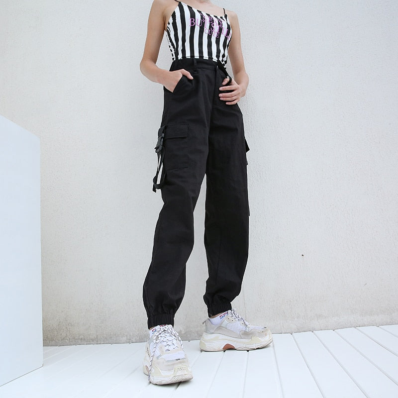 Pants Cargo AllBlack - popxstore