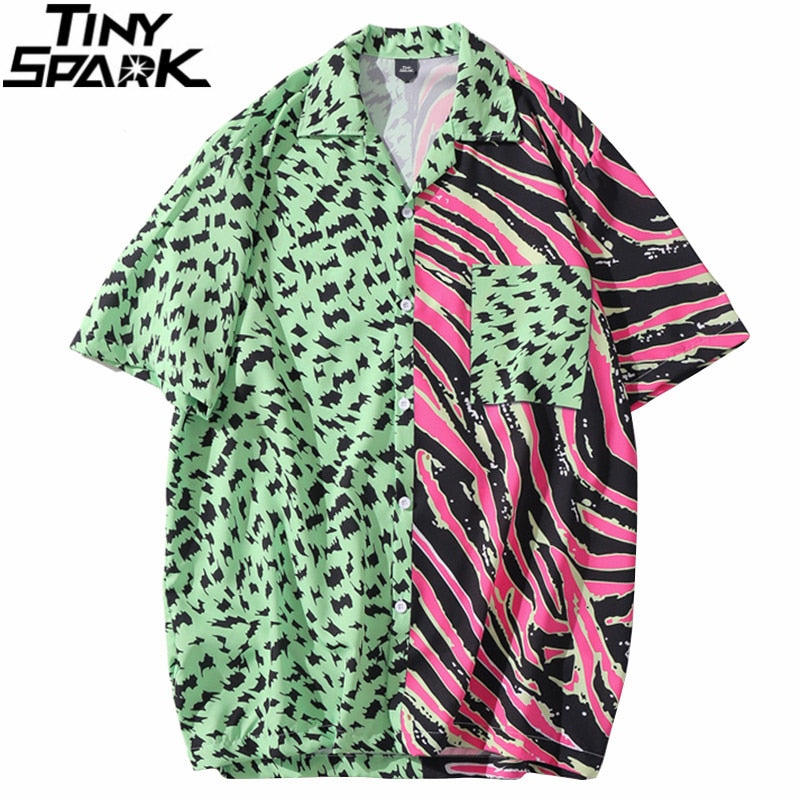 Hawaiian Shirt  Leopard Stripe - popxstore