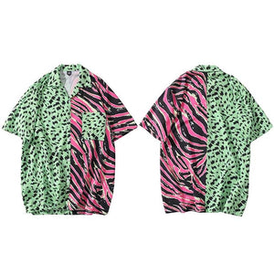 Hawaiian Shirt  Leopard Stripe - popxstore